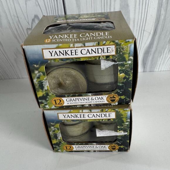 Yankee Candle “GRAPEVINE & OAK 21 Scented Tea Lights Retired Rare - Picture 1 of 4